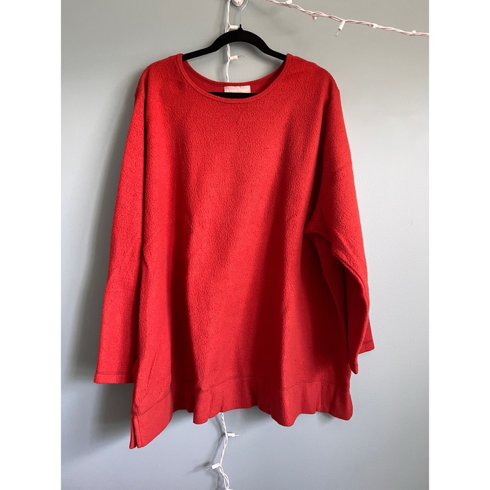 Woman Within Vibrant Red Knit Top